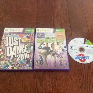 Xbox 360 Kinect Games-Just Dance 2015/ Sports/ Wipeout 3
